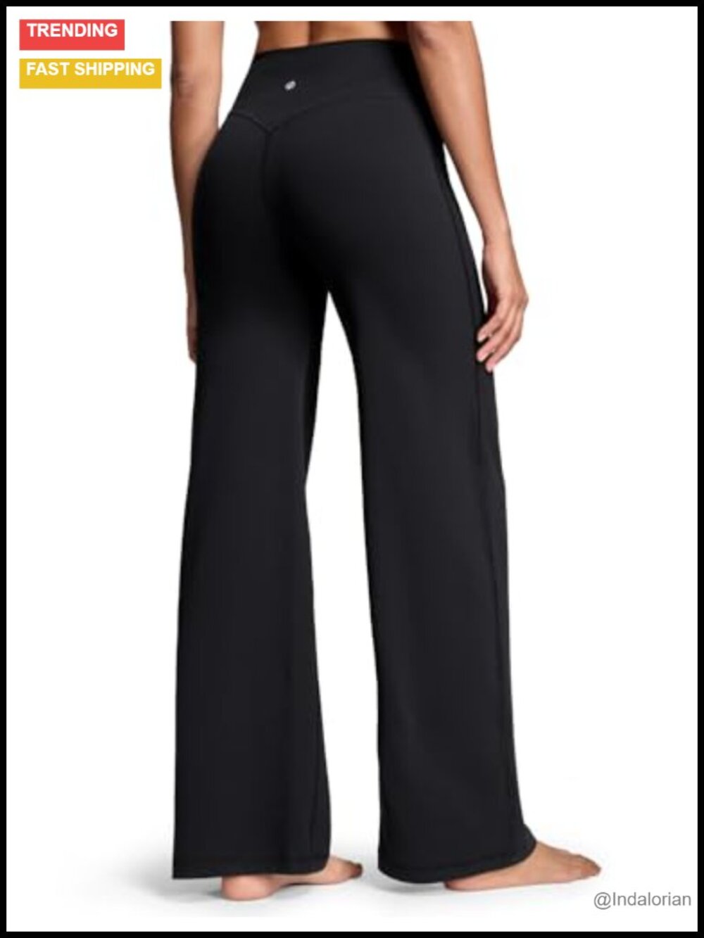 Wide Leg Yoga Pants Women High Rise 30.5" Inseam Four-Way Stretch Nylon Blend